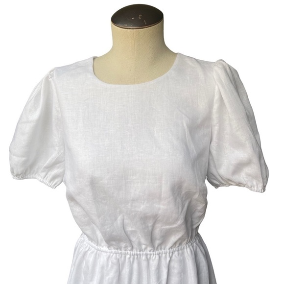 Rare NWT Reformation Anneliese Linen Midi Dress in White Size:6 - Picture 5 of 11